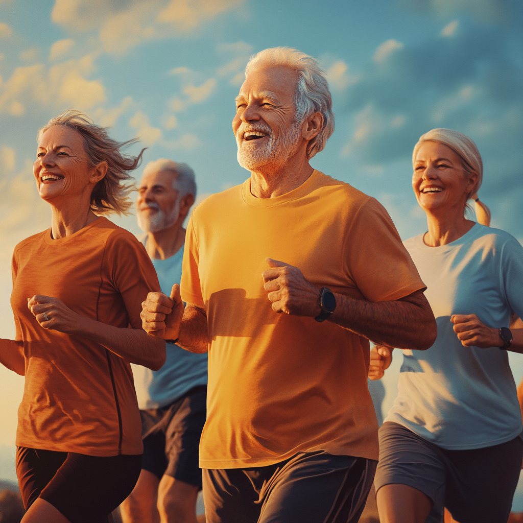 Active older adults enjoying various physical activities