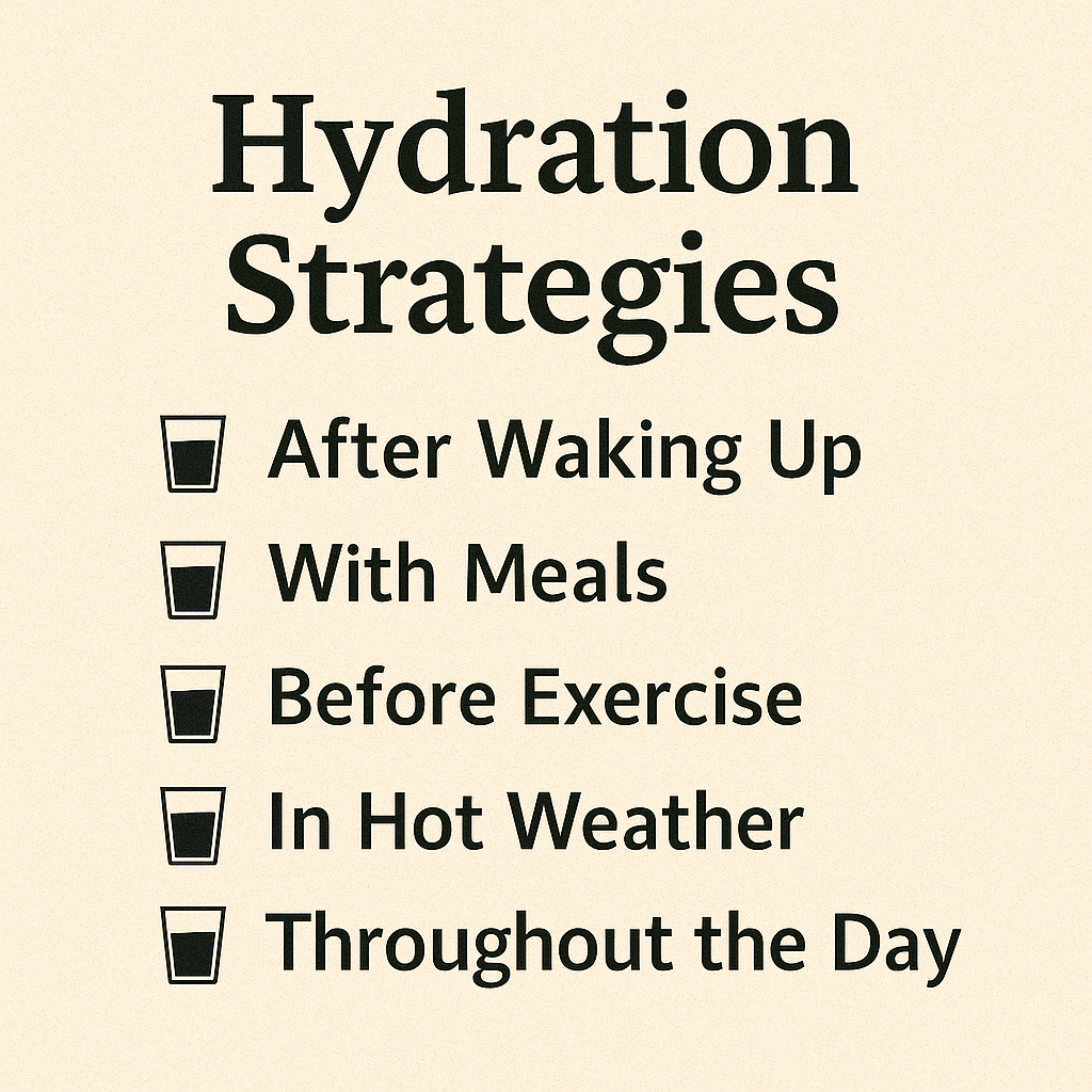 Various hydration strategies throughout the day