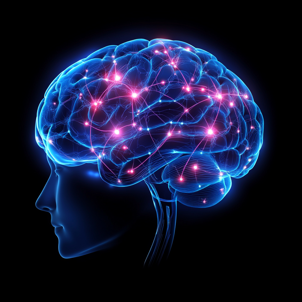 Brain scan showing increased gray matter from mindfulness practice